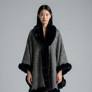 Elegant Faux Fur Poncho